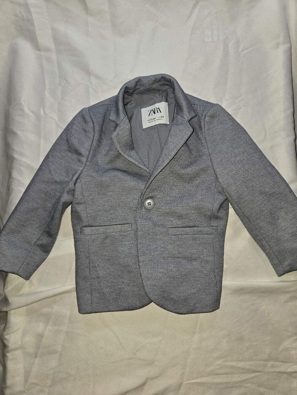 Zara Boys Light Grey Single-Button Blazer